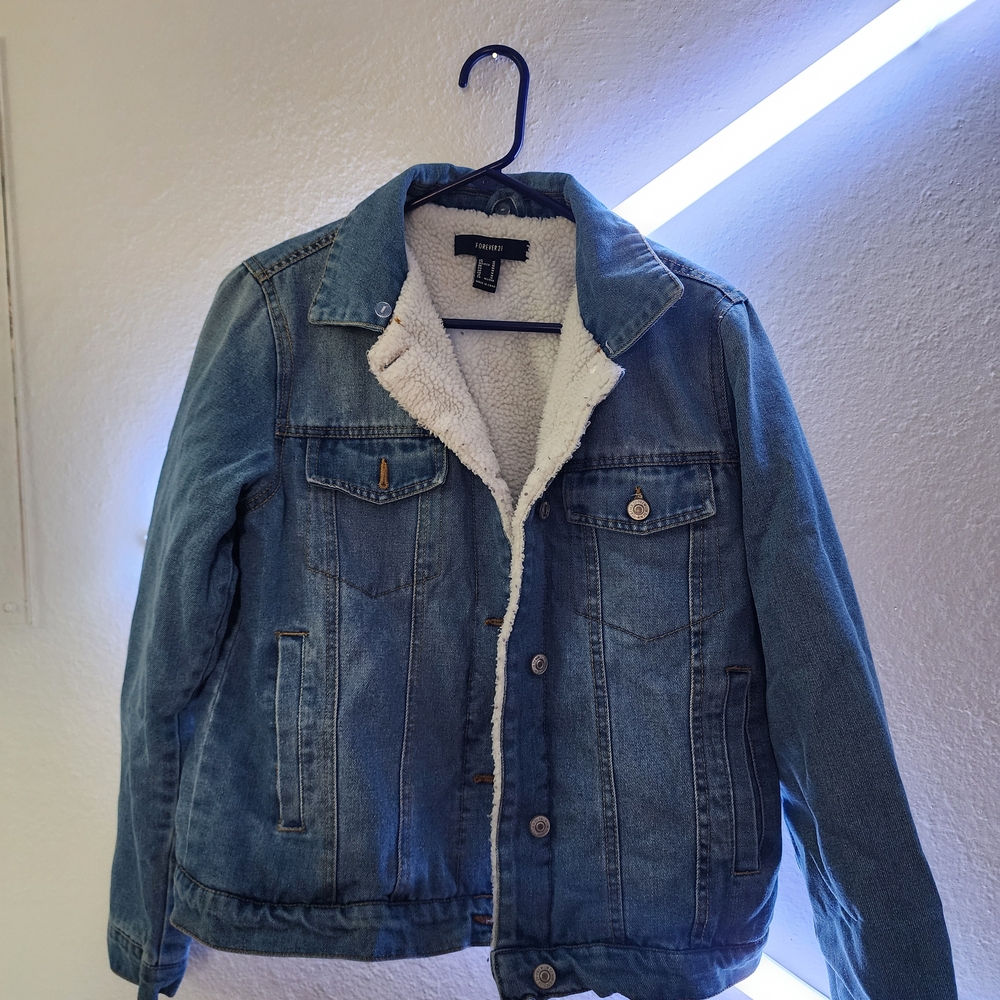 Denim Sherpa-Lined Jacket